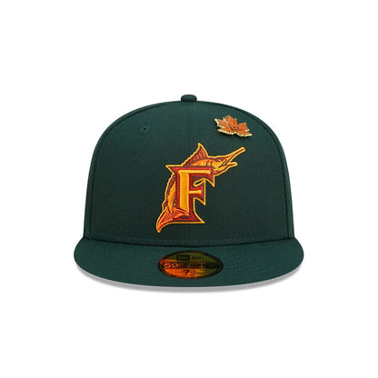 This is a Miami Marlins Leafy Dark Green 59FIFTY Fitted Cap 4