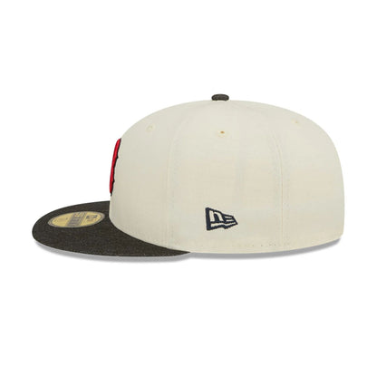 This is a Boston Red Sox MLB Black Denim Chrome White 59FIFTY Fitted Cap 7