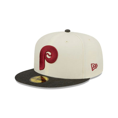 This is a Philadelphia Phillies MLB Black Denim Chrome White 59FIFTY Fitted Cap 4