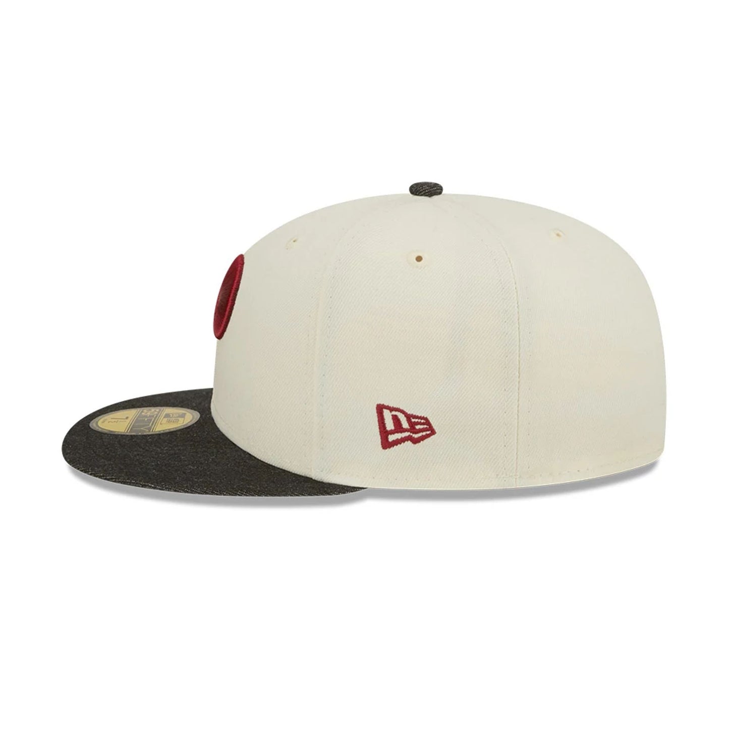 This is a Philadelphia Phillies MLB Black Denim Chrome White 59FIFTY Fitted Cap 5