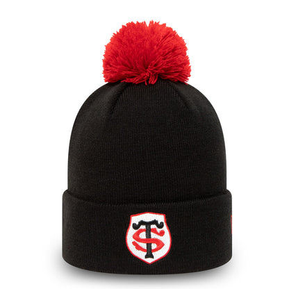 This is a Stade Toulousain Black Bobble Knit Beanie Hat 2