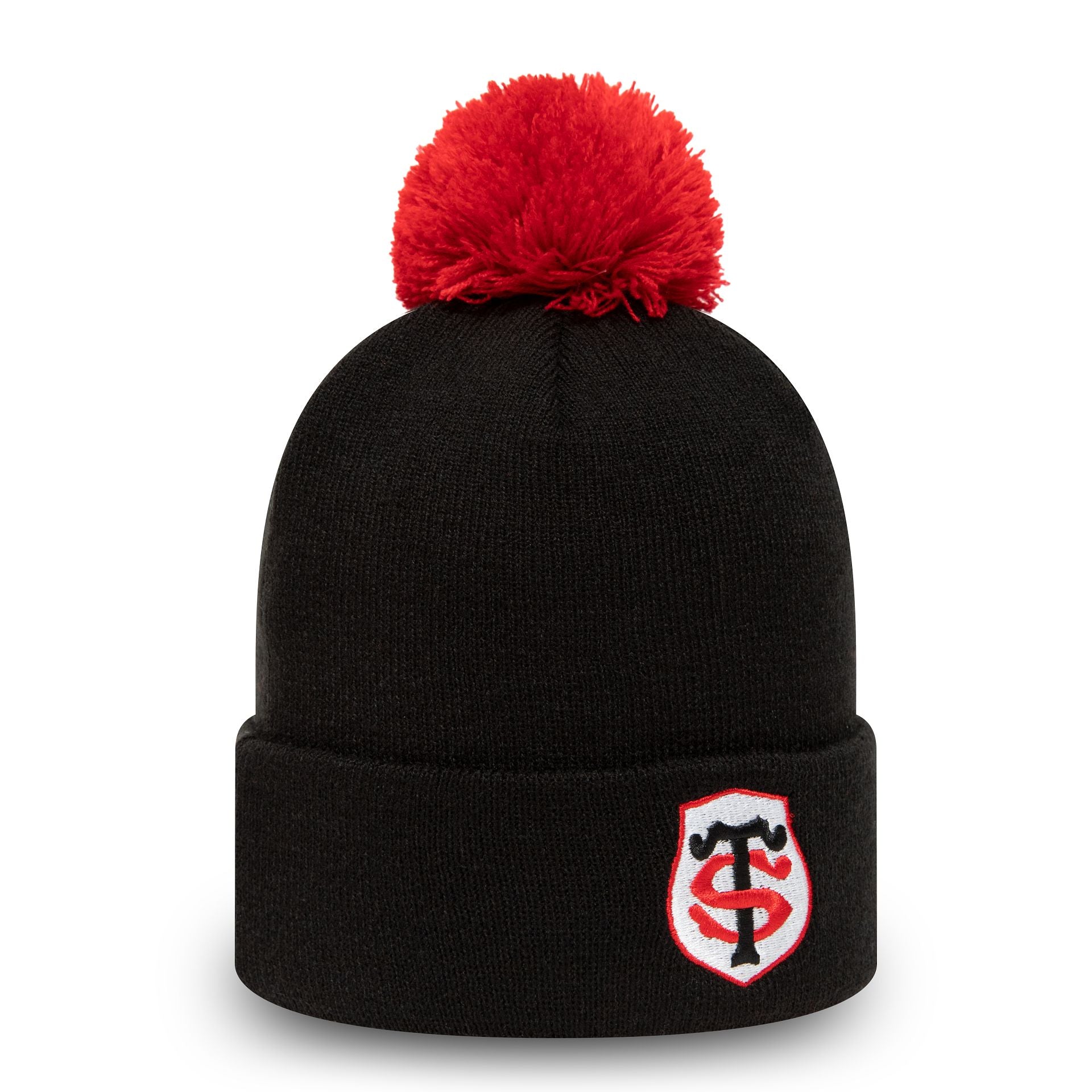 This is a Stade Toulousain Black Bobble Knit Beanie Hat 3