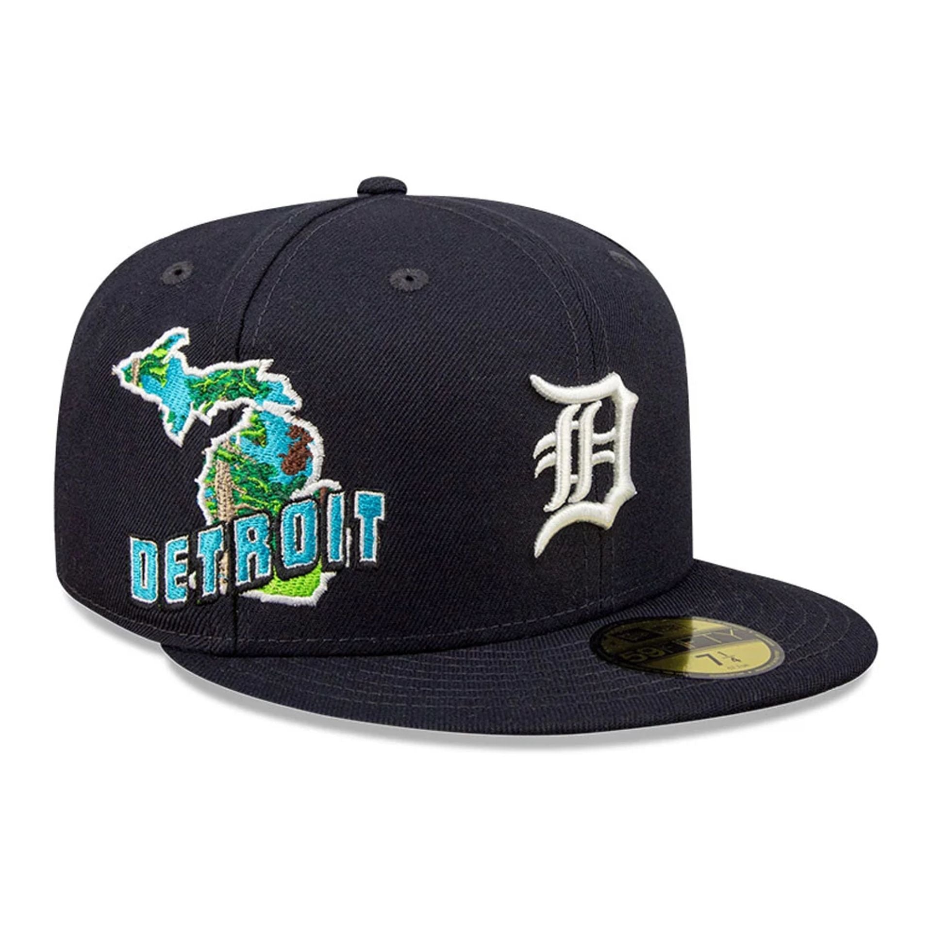 This is a Detroit Tigers Stateview Navy 59FIFTY Fitted Cap 1