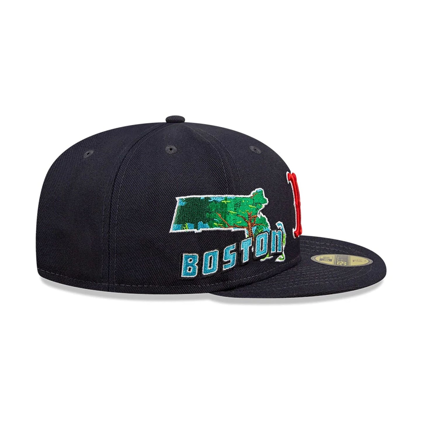 This is a Boston Red Sox Stateview Navy 59FIFTY Fitted Cap 4