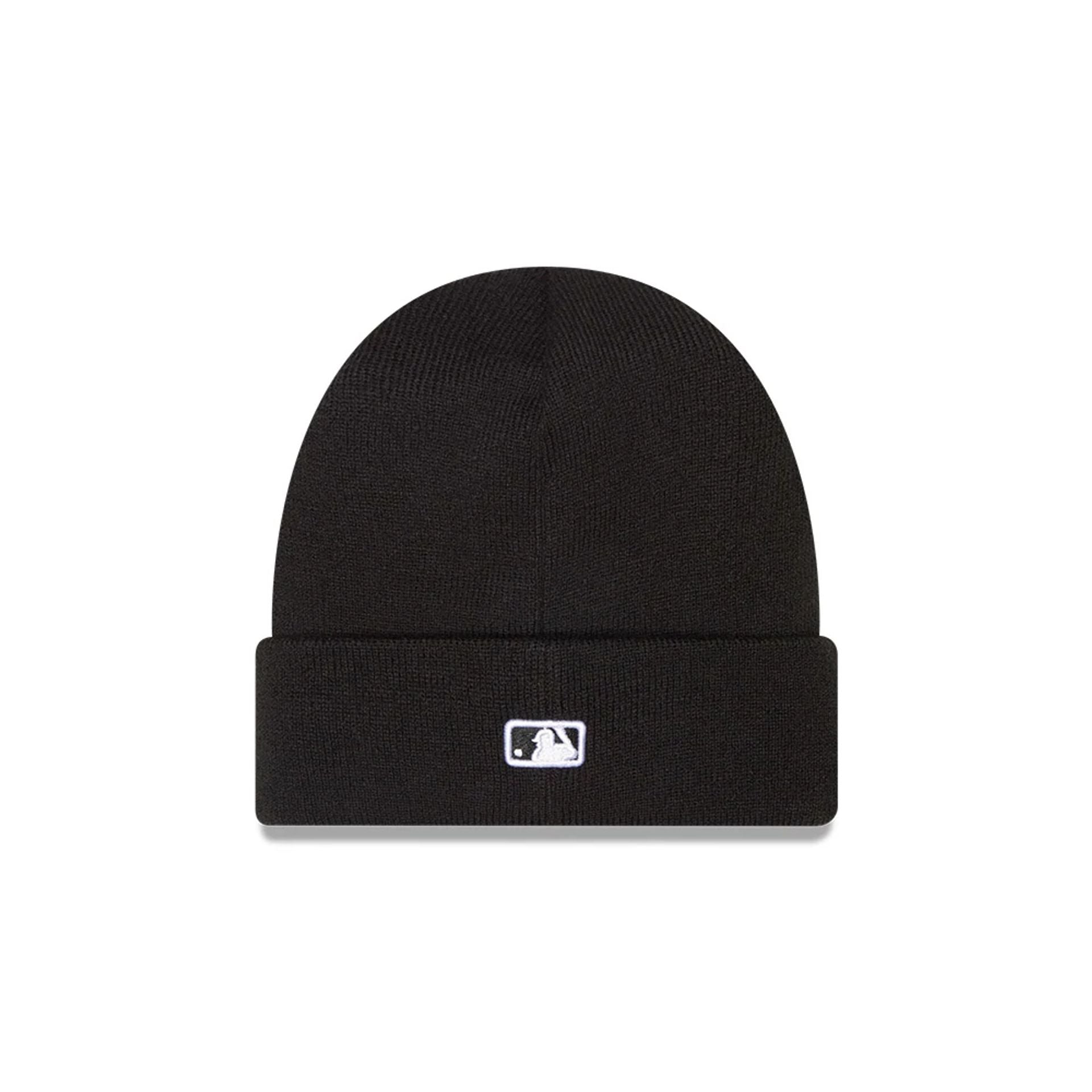 This is a New Era Blackletter LA Dodgers Black Beanie Hat 2