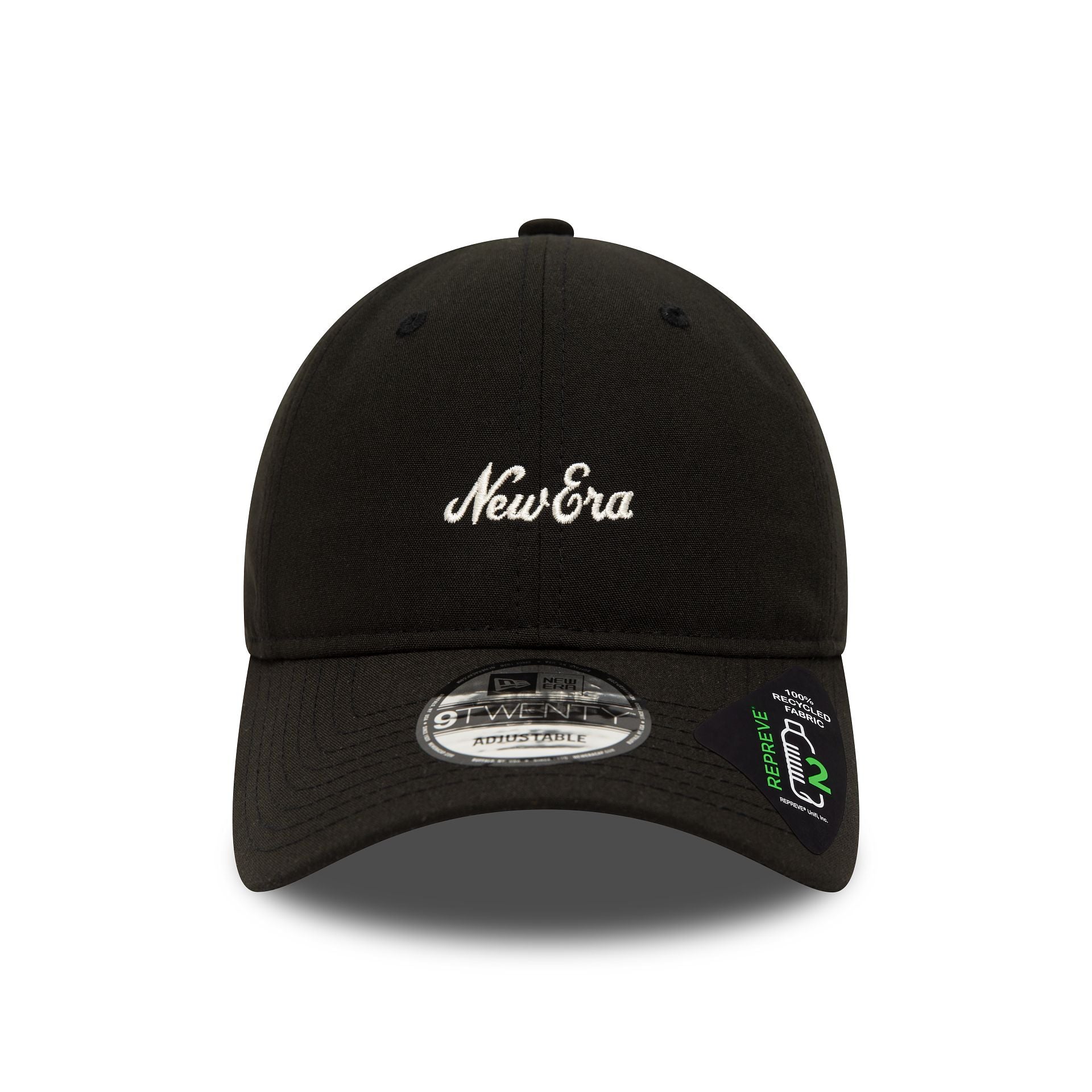 This is a New Era Heritage Script Repreve Black 9TWENTY Adjustable Cap 2