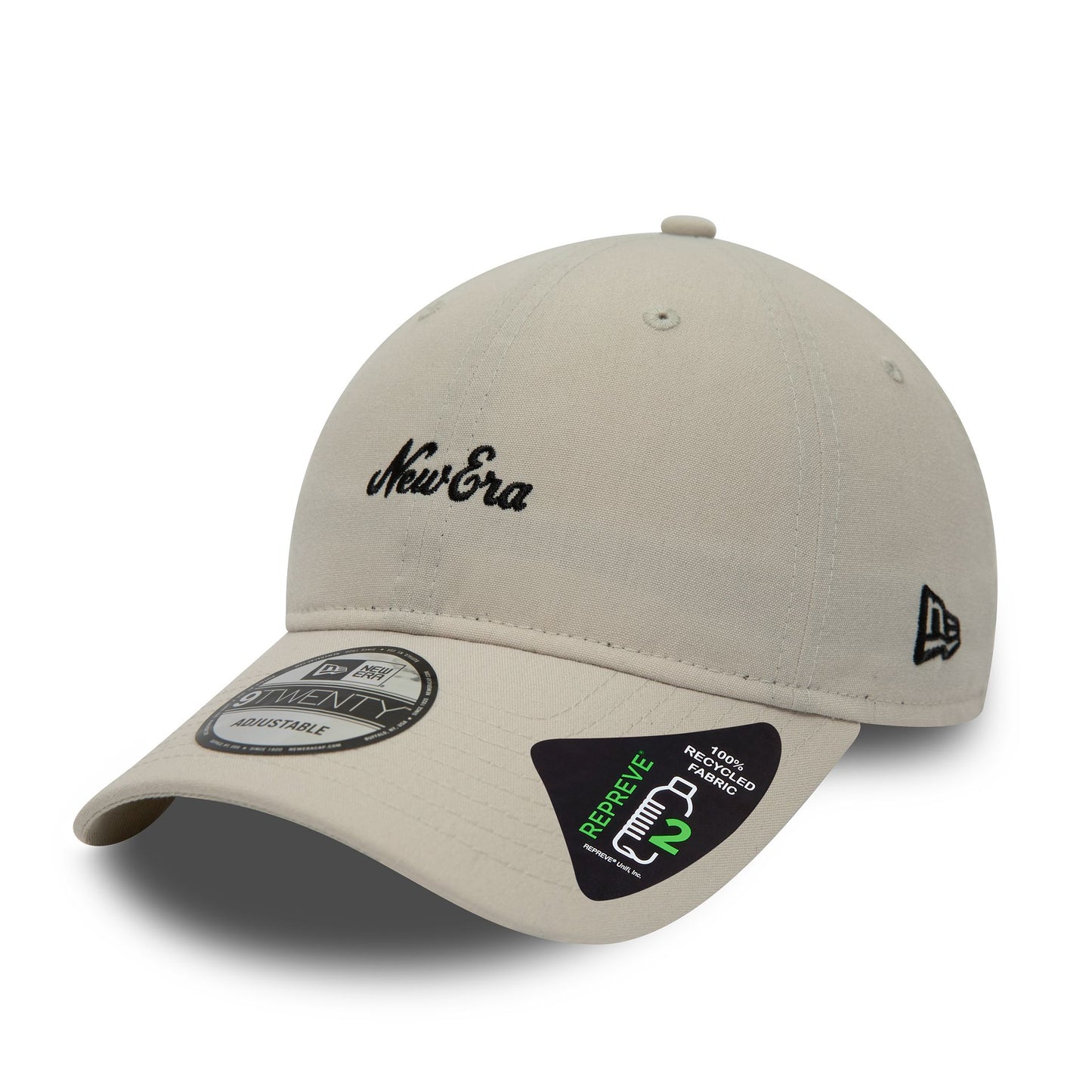 This is a New Era Heritage Script Repreve Stone 9TWENTY Adjustable Cap 1