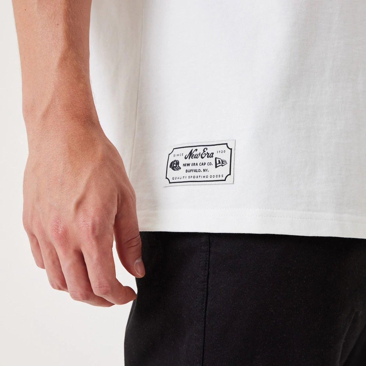 The Male model is wearing New Era Contemporary White Oversized T-Shirt 5