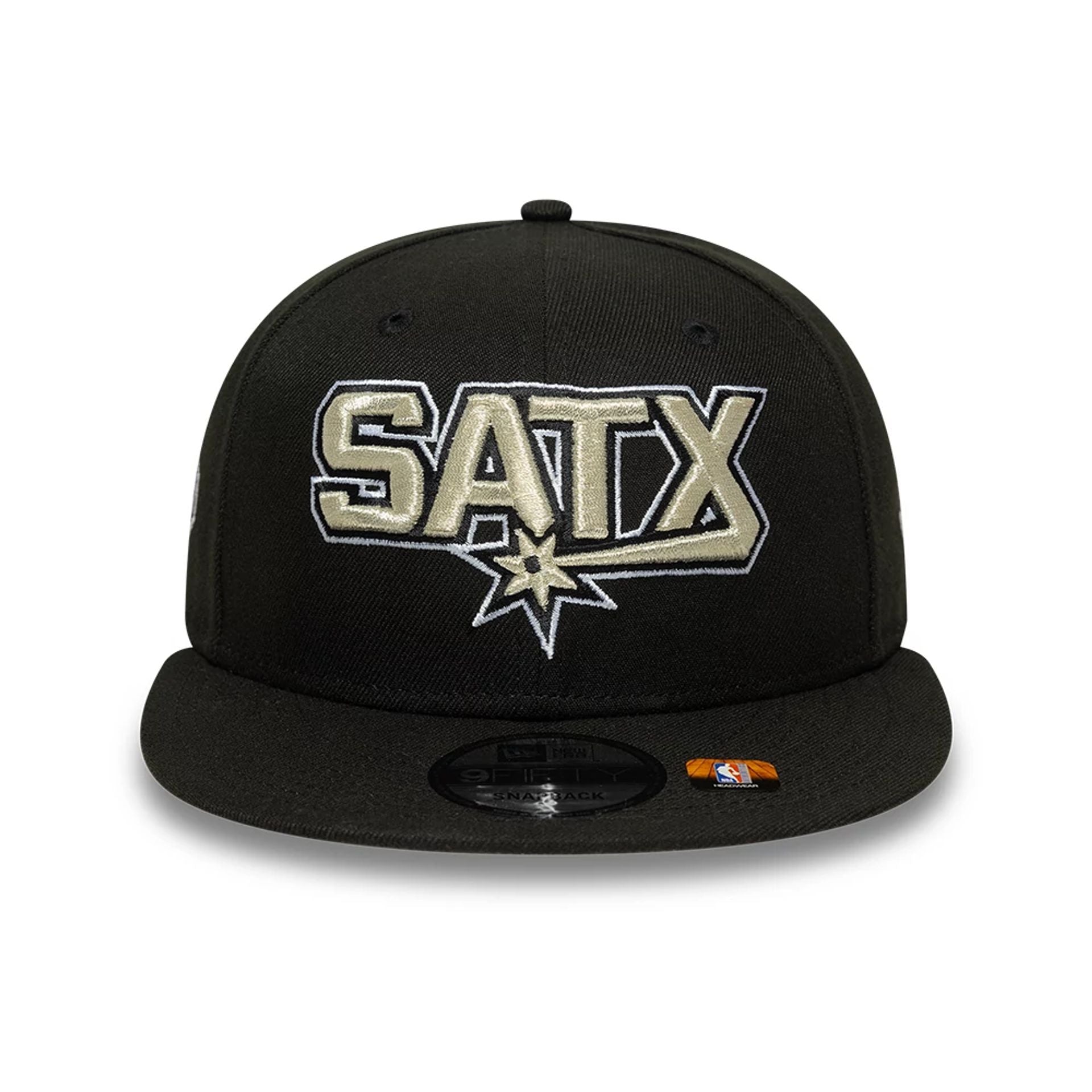 This is a San Antonio Spurs NBA Statement Black 9FIFTY Snapback Adjustable Cap 3