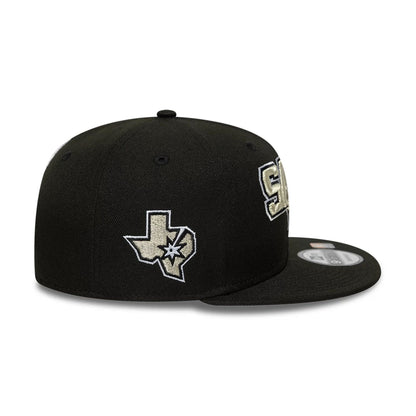 This is a San Antonio Spurs NBA Statement Black 9FIFTY Snapback Adjustable Cap 6