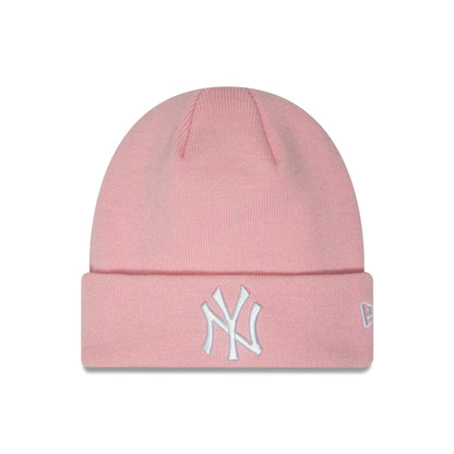 This is a New York Yankees Essential Pastel Pink Cuff Knit Beanie Hat 1