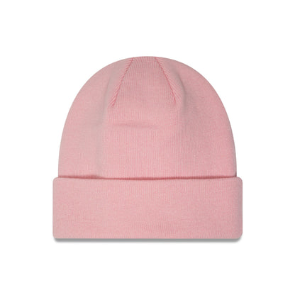 This is a New York Yankees Essential Pastel Pink Cuff Knit Beanie Hat 2