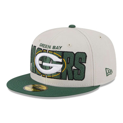 This is a Green Bay Packers NFL 2023 Draft White 59FIFTY Fitted Cap 1