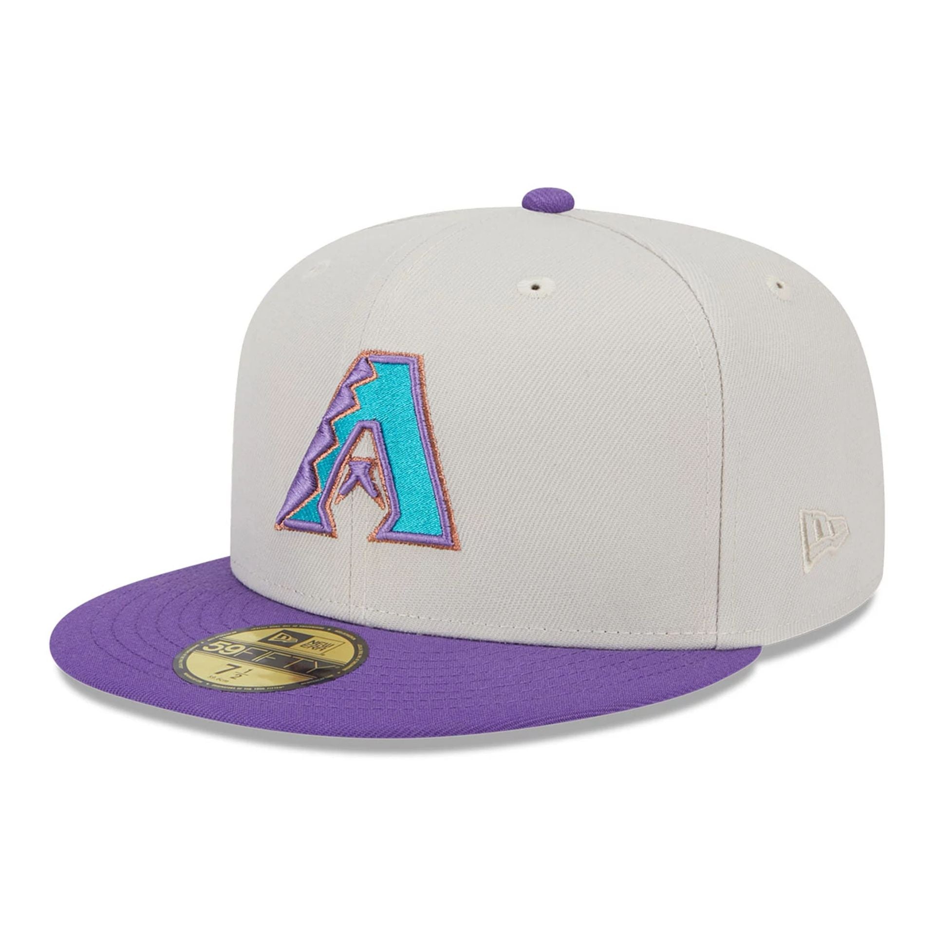 This is a Arizona Diamondbacks Varsity Letter Stone 59FIFTY Fitted Cap 1