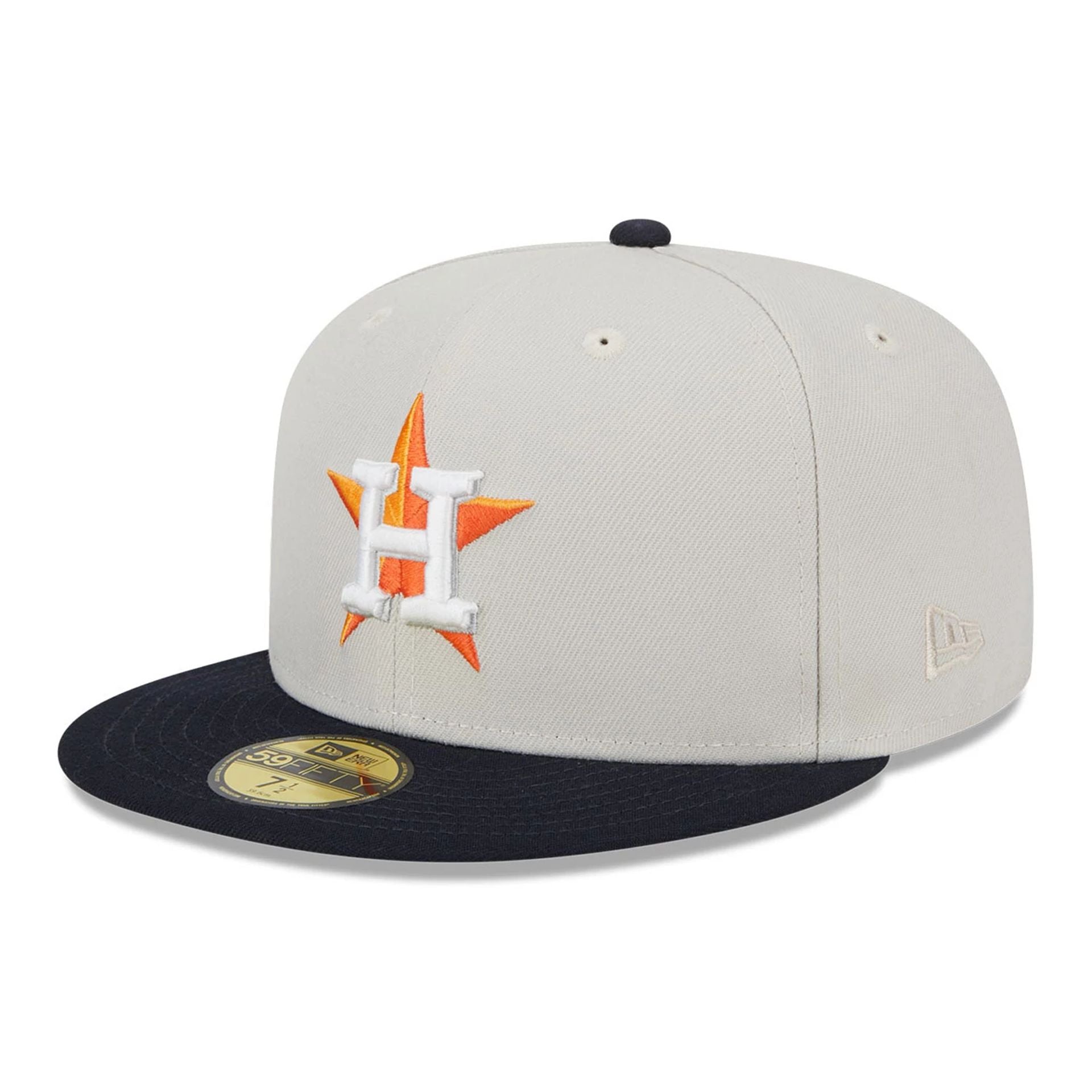 This is a Houston Astros Varsity Letter Stone 59FIFTY Fitted Cap 1