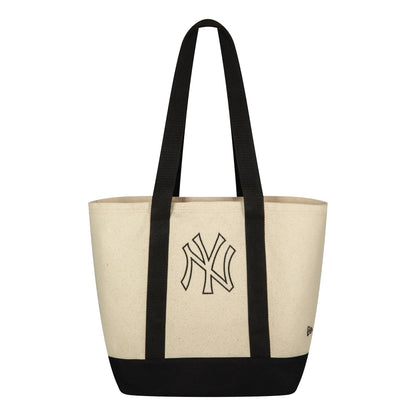 This is a New York Yankees Logo Light Beige Tote Bag 2