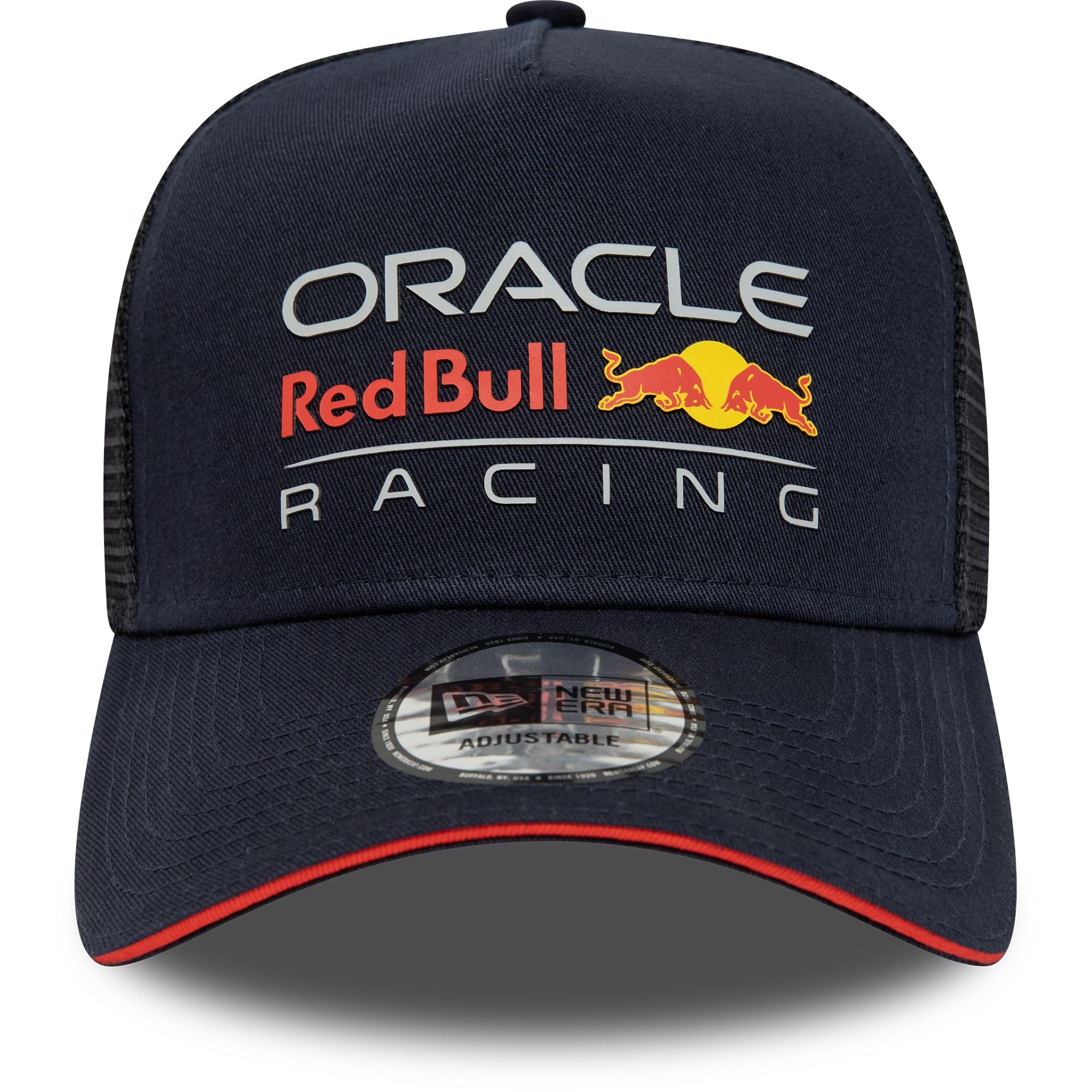 This is a Red Bull Essential Blue A-Frame Trucker Cap 2