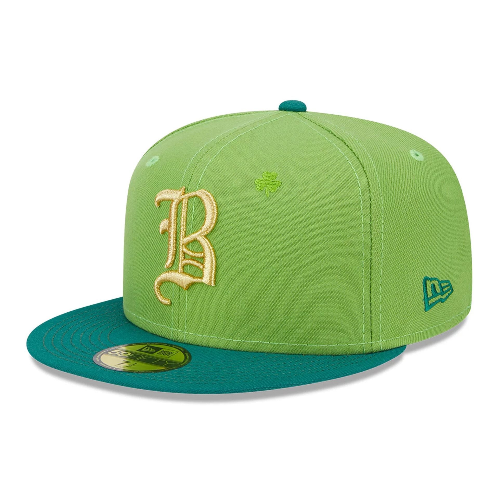 This is a Atlanta Braves Lucky Streak Green 59FIFTY Fitted Cap 1