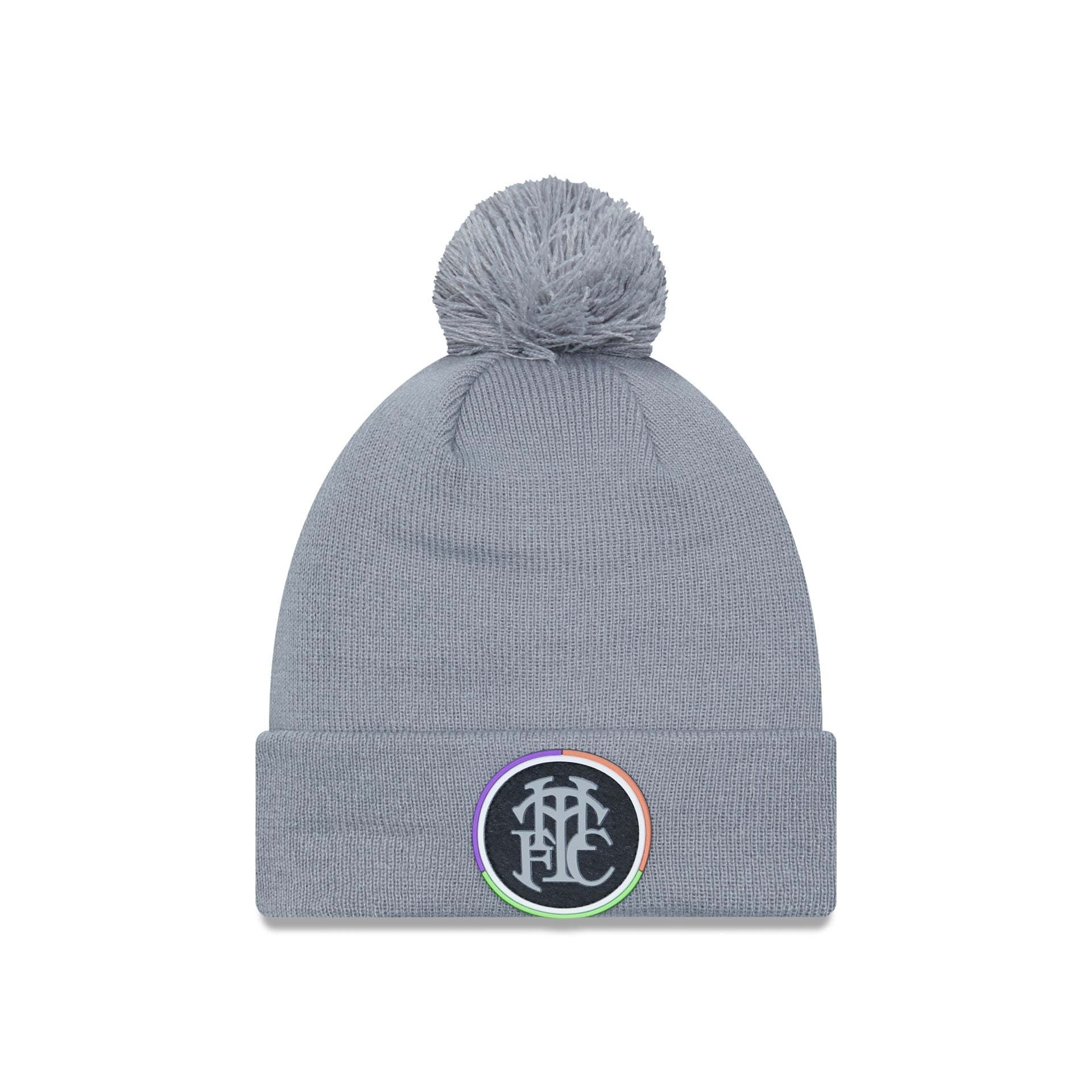 This is a Tottenham Hotspur FC Grey Bobble Knit Beanie Hat 1