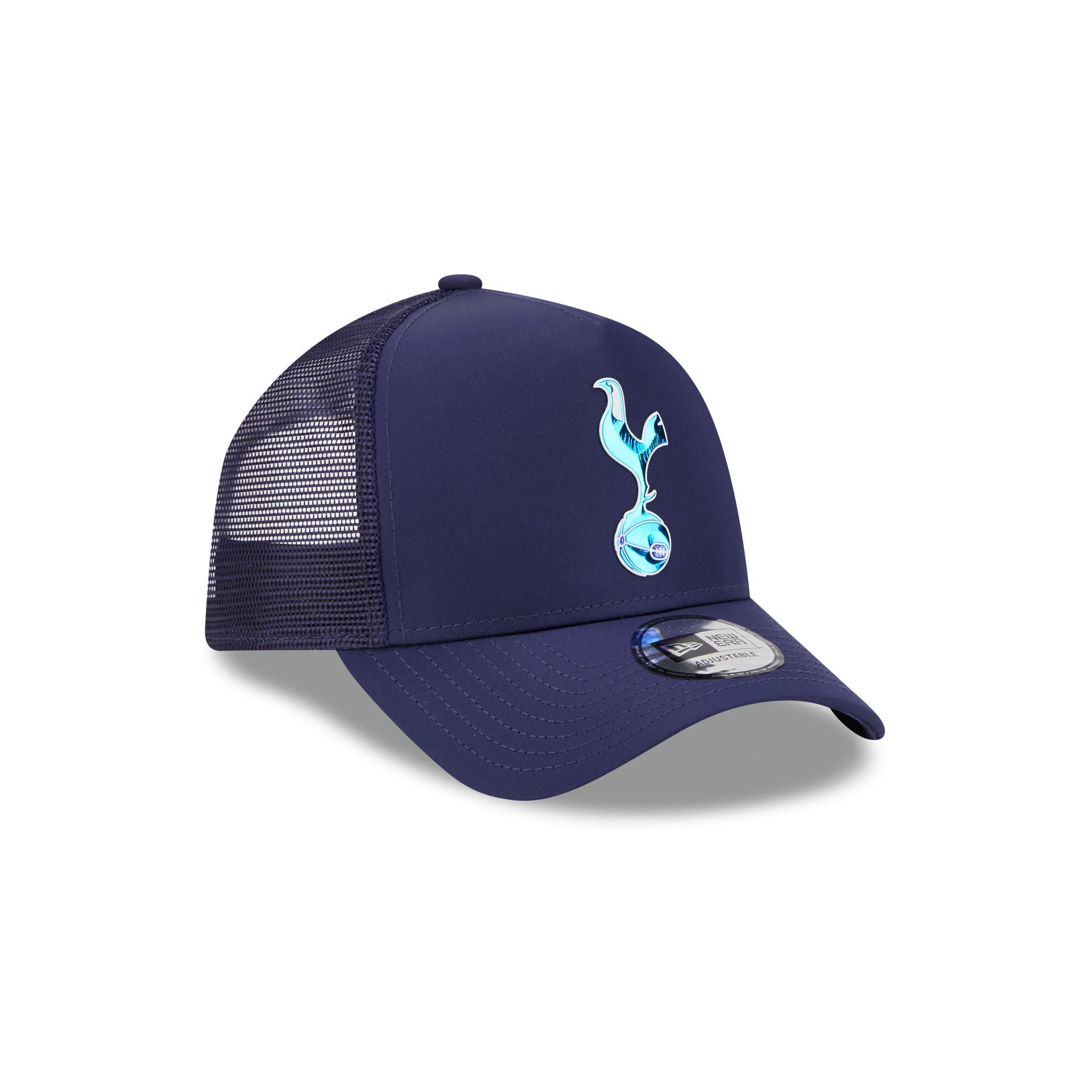 This is a Tottenham Hotspur FC Iridescent Navy A-Frame Trucker Cap 1