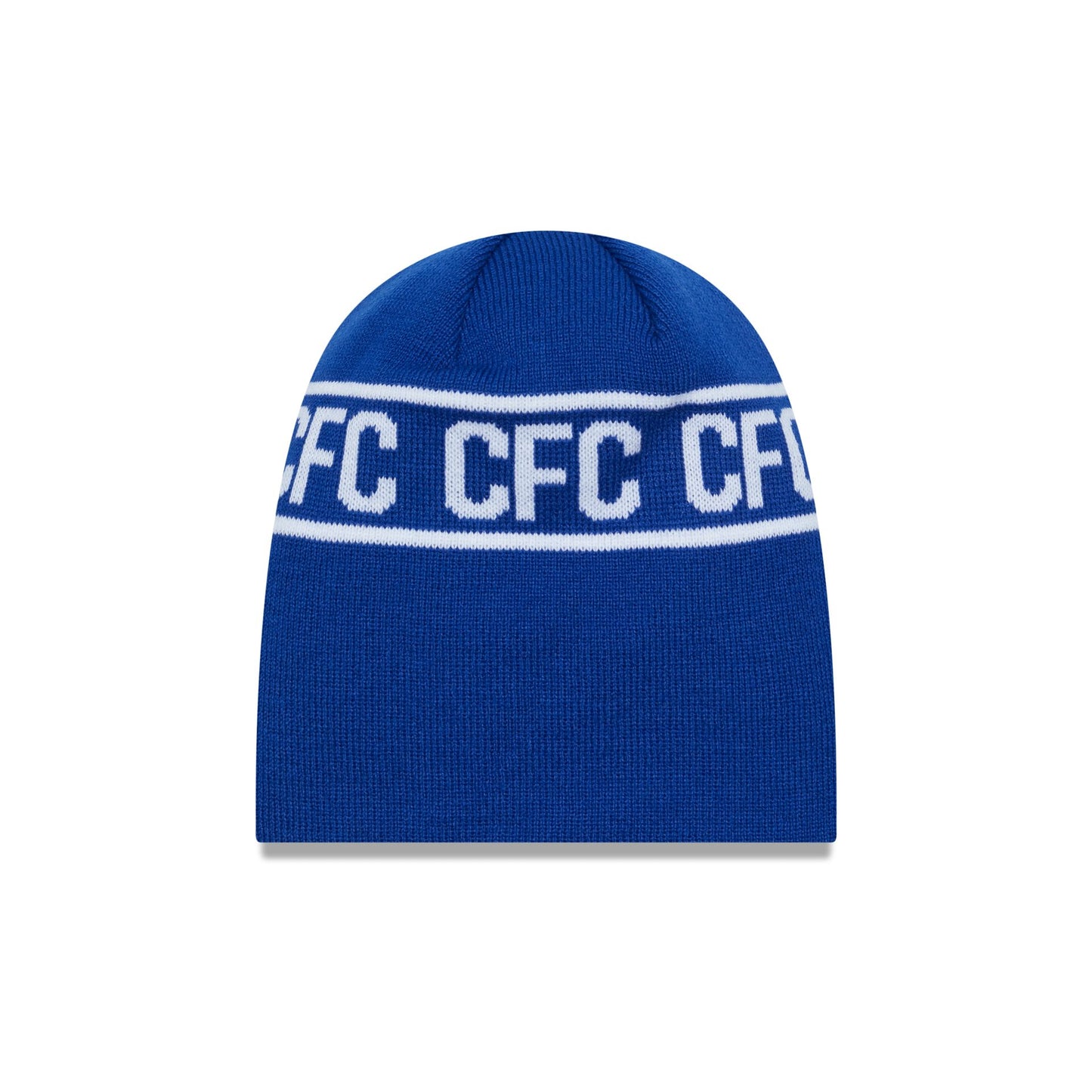 This is a Chelsea FC Letter Blue Bobble Knit Beanie Hat 2