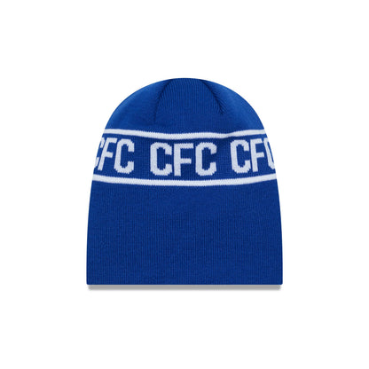 This is a Chelsea FC Letter Blue Bobble Knit Beanie Hat 2