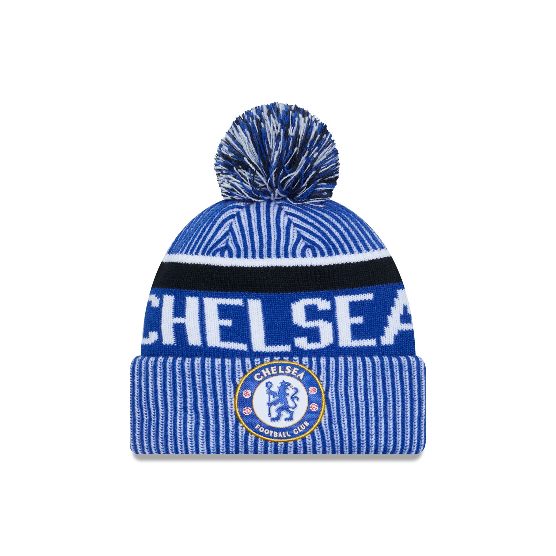 This is a Chelsea FC 1905 Blue Bobble Knit Beanie Hat 2