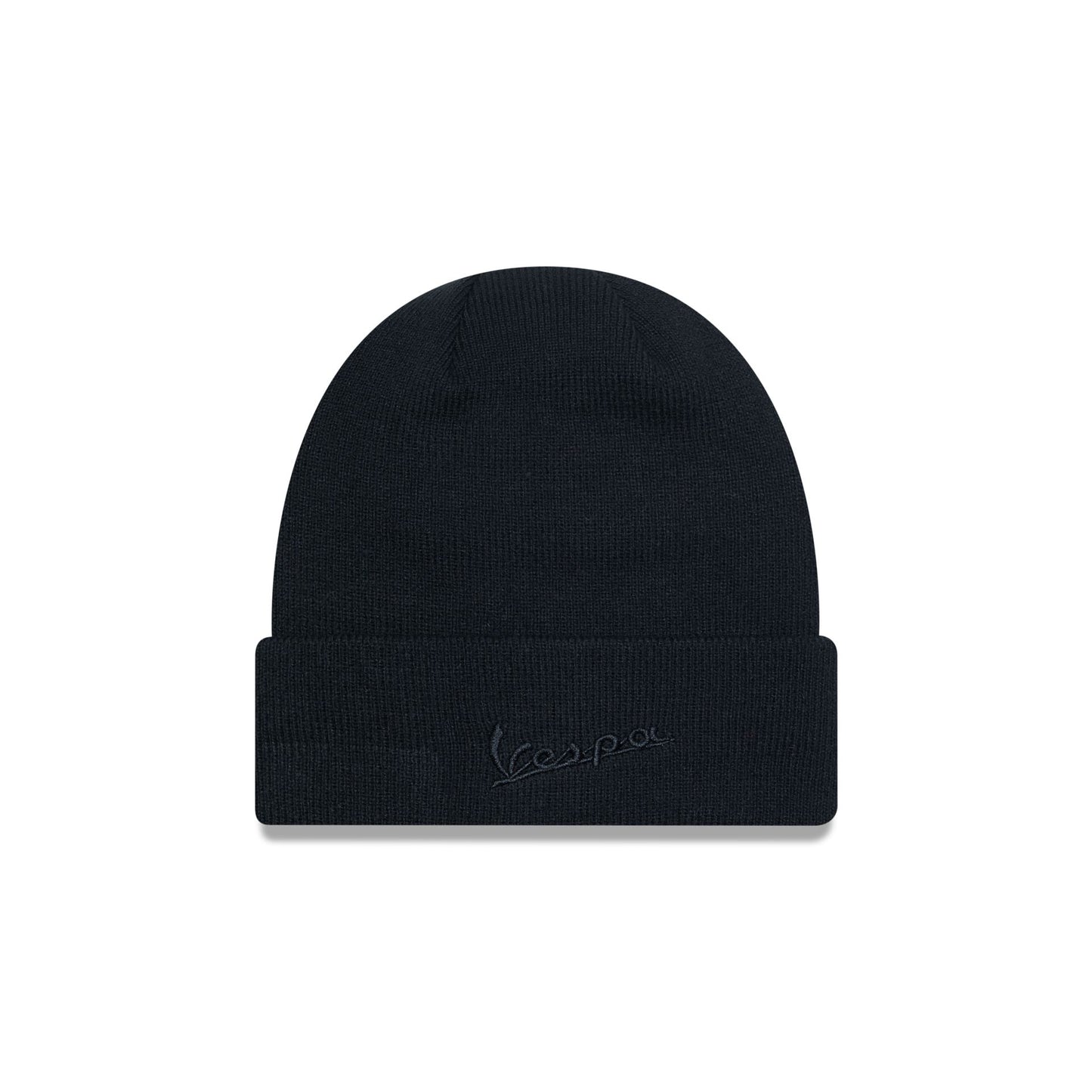 This is a Vespa Black Cuff Knit Beanie Hat 2