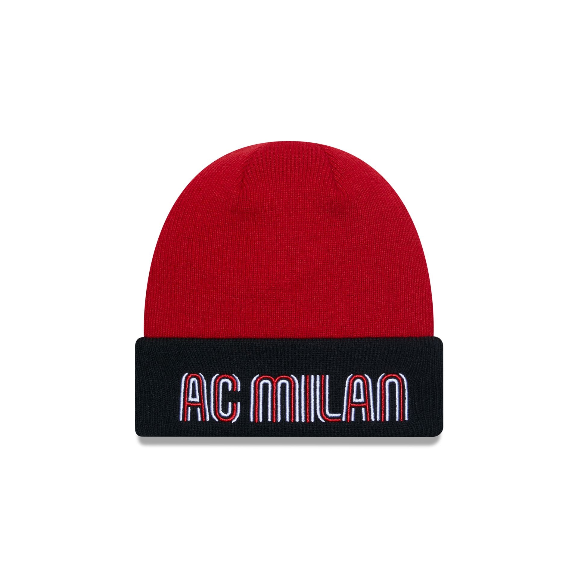 This is a AC Milan Pulse Youth Red Cuff Knit Beanie Hat 1