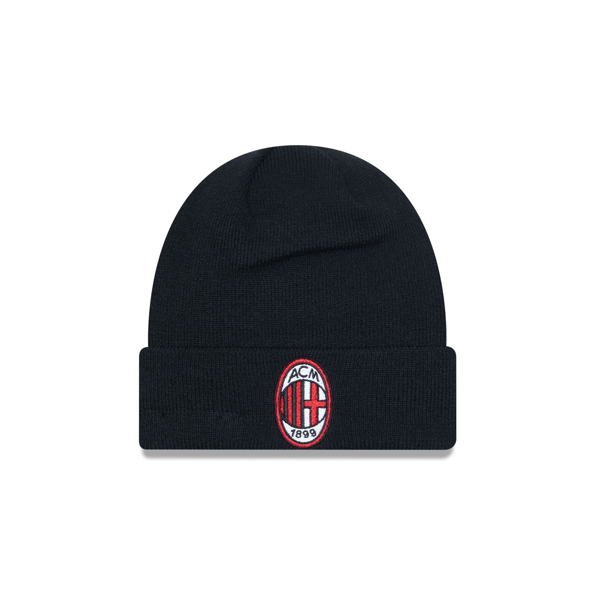 This is a AC Milan Black Cuff Knit Beanie Hat 3