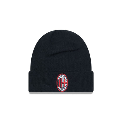 This is a AC Milan Black Cuff Knit Beanie Hat 1