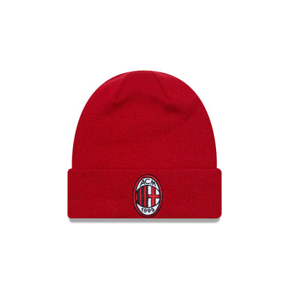 This is a AC Milan Red Cuff Knit Beanie Hat 1