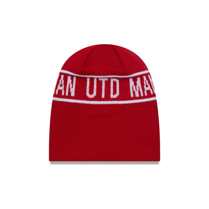 This is a Manchester United FC Red Cuff Knit Beanie Hat 2