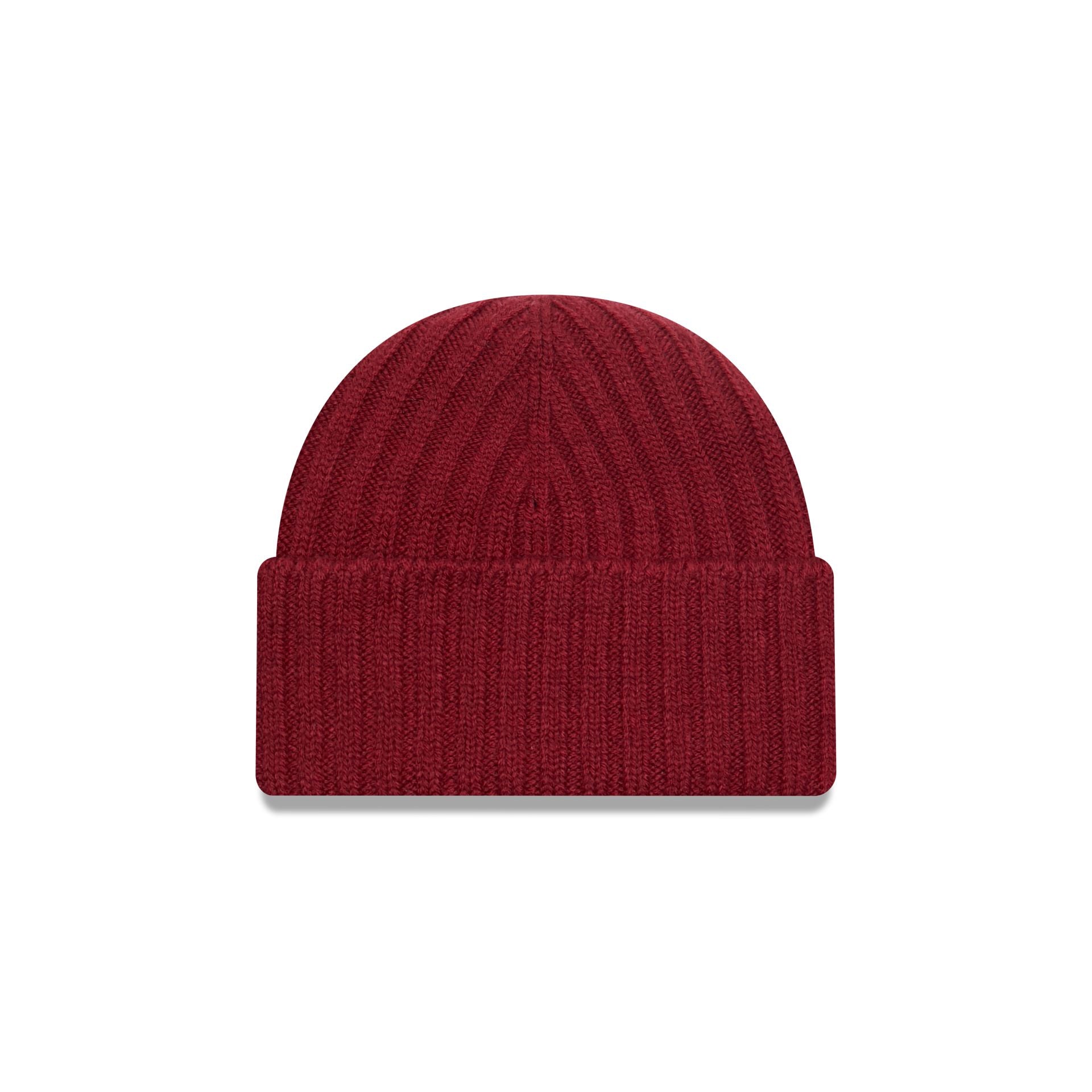 This is a New Era Short Rib Dark Red Cuff Knit Beanie Hat 2