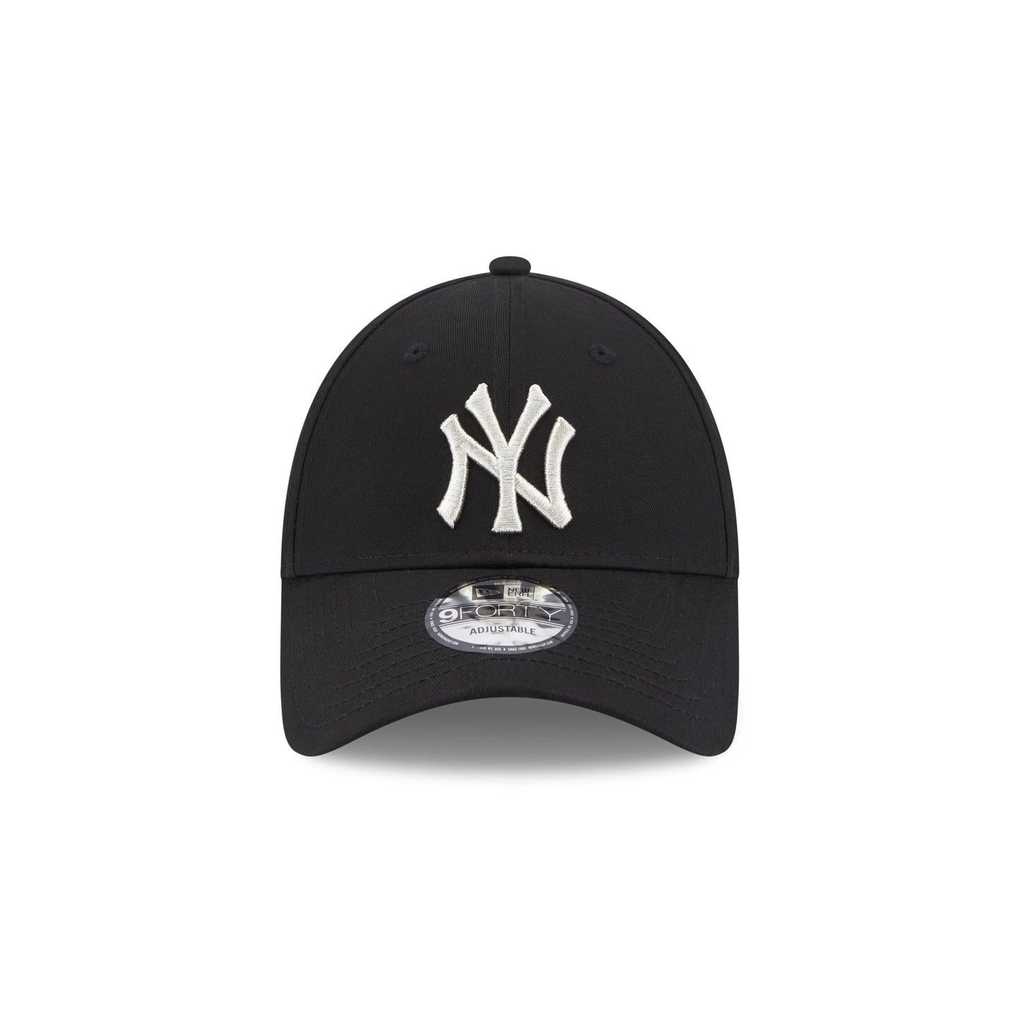 This is a New York Yankees Metallic Logo Womens Black 9FORTY Adjustable Cap 2