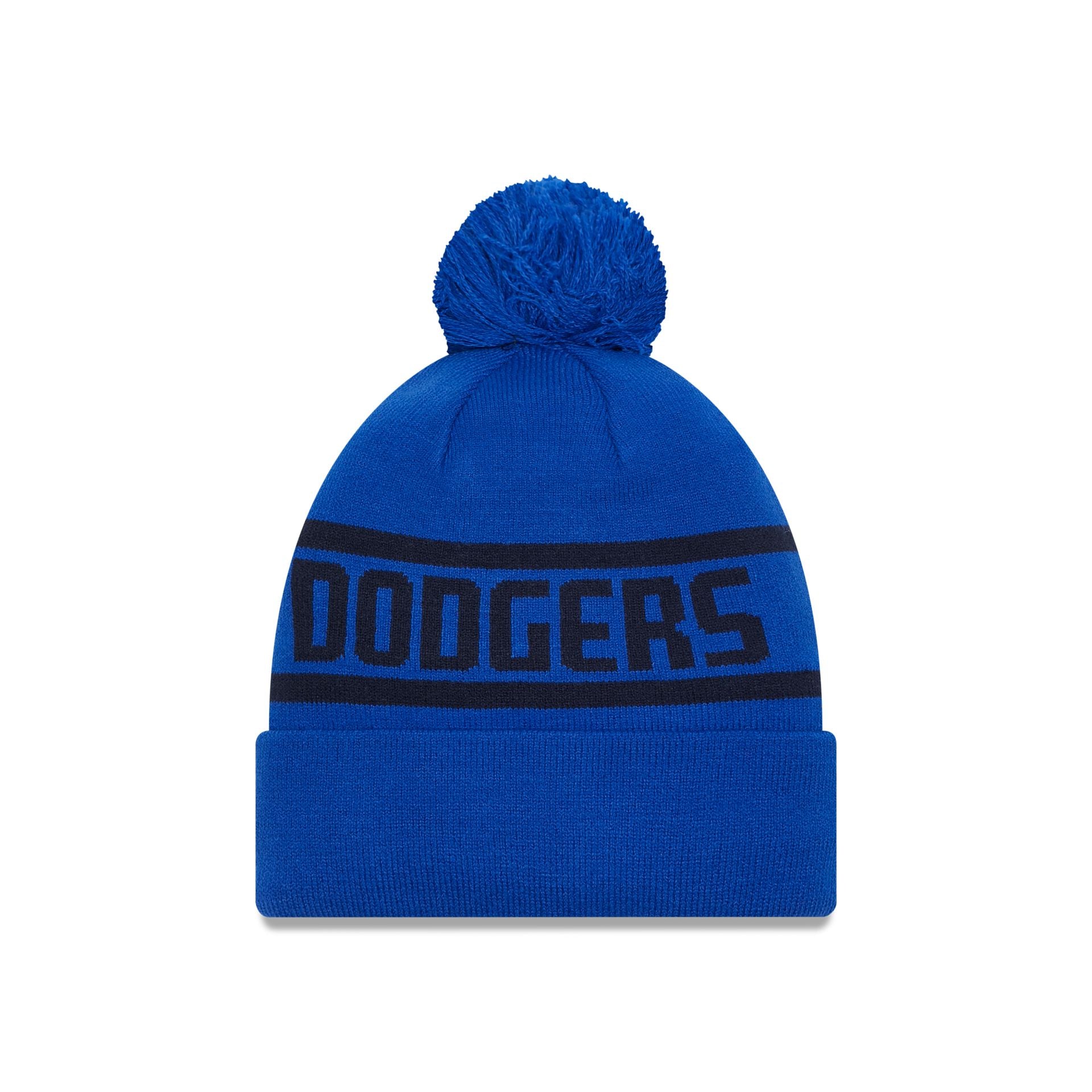 This is a LA Dodgers Tonal Jake Blue Bobble Knit Beanie Hat 2