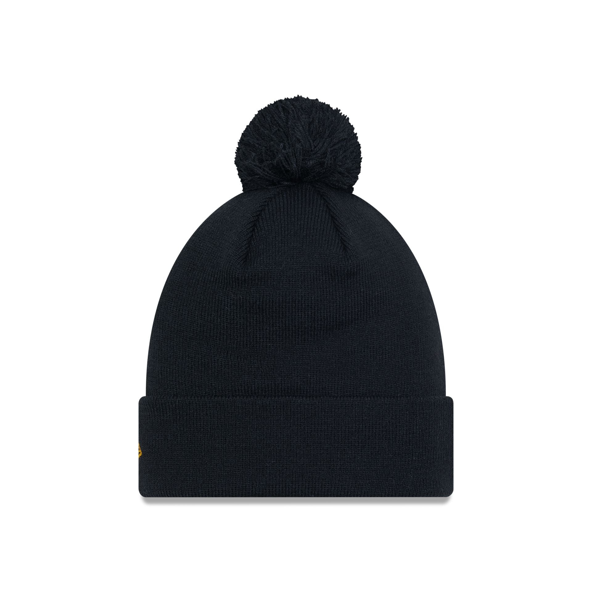 This is a New York Yankees Infill Black Bobble Knit Beanie Hat 2