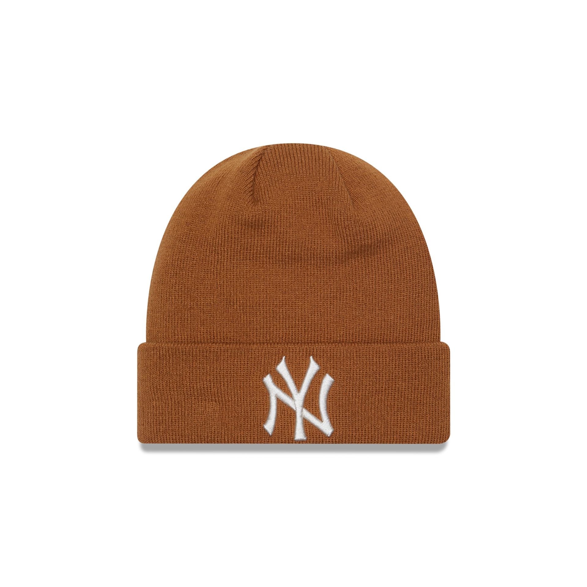 This is a New York Yankees League Essential Brown Cuff Knit Beanie Hat 1