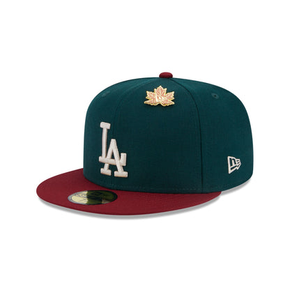 This is a LA Dodgers MLB Contrast World Series Dark Green 59FIFTY Fitted Cap 3