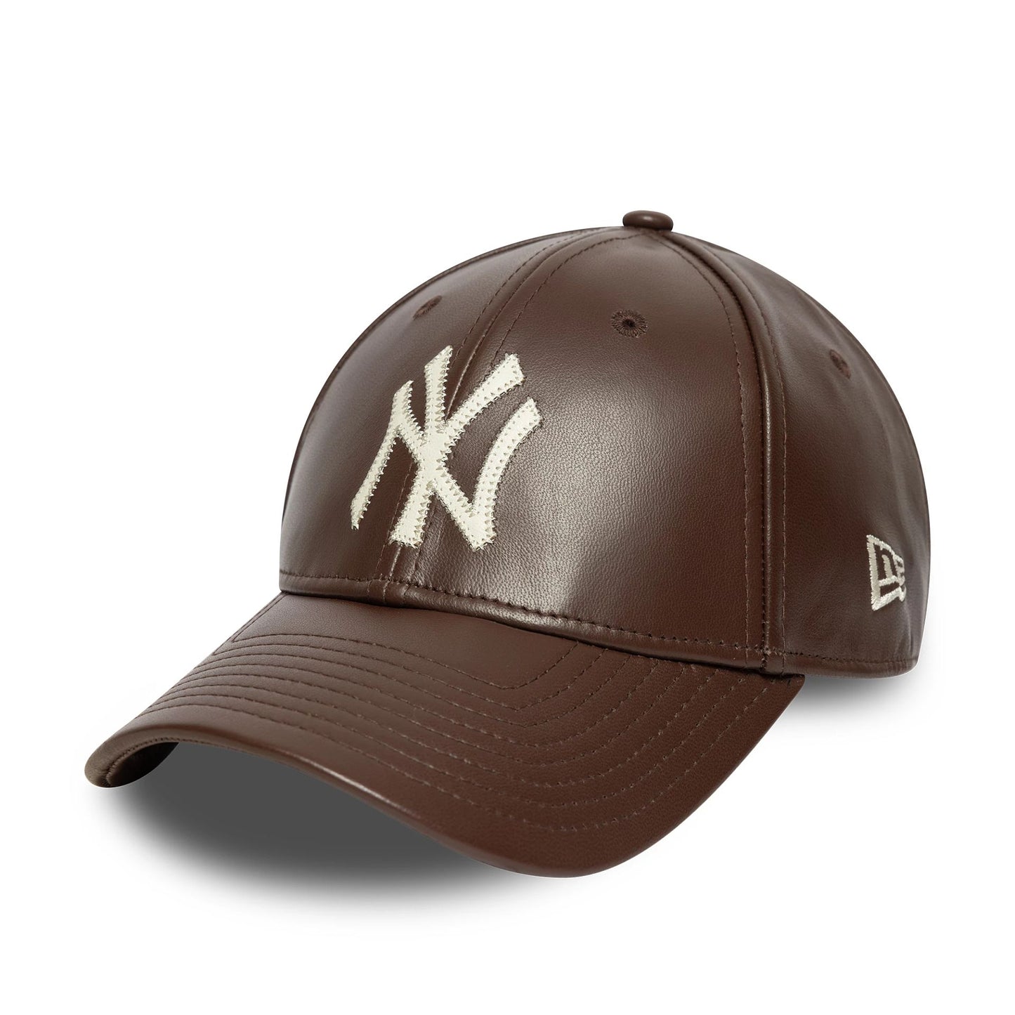 This is a MLB Leather New York Yankees Dark Brown 9FORTY Adjustable Cap 3