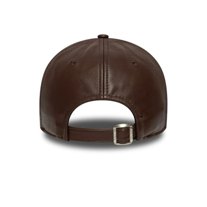 This is a MLB Leather New York Yankees Dark Brown 9FORTY Adjustable Cap 4