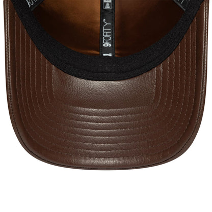 This is a MLB Leather New York Yankees Dark Brown 9FORTY Adjustable Cap 5