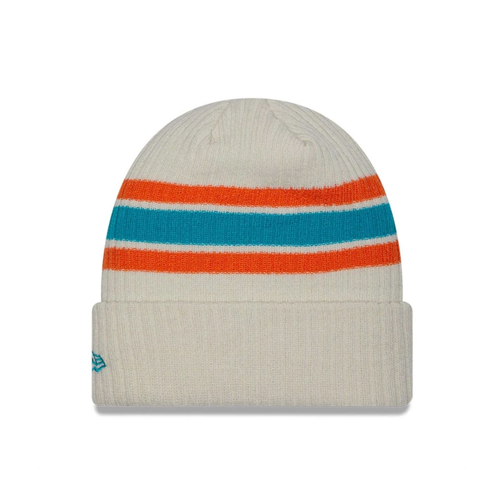 This is a Miami Dolphins NFL Injection Turquoise Cuff Knit Beanie Hat 2