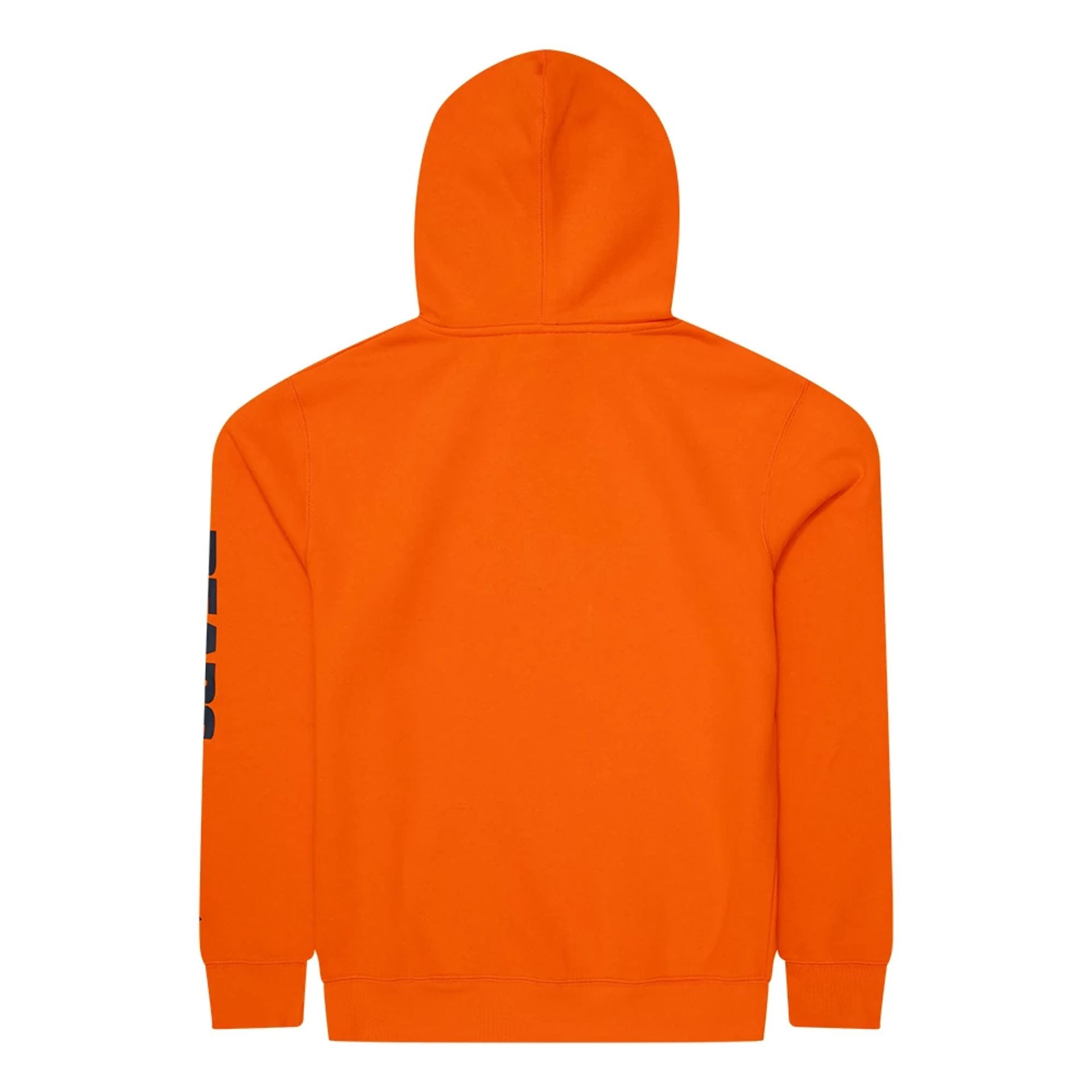 The Male model is wearing Chicago Bears NFL Sideline 2023 Third Down Orange Oversized Pullover Hoodie 2