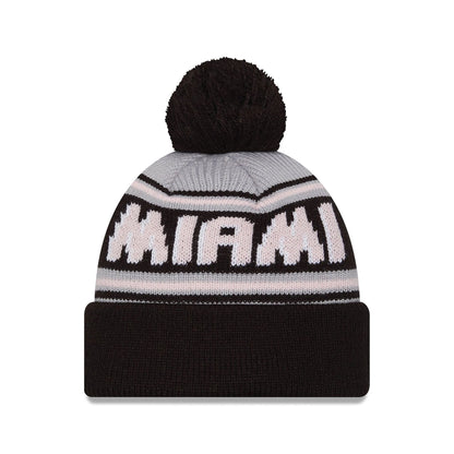 This is a Inter Miami CF Black Bobble Knit Beanie Hat 2