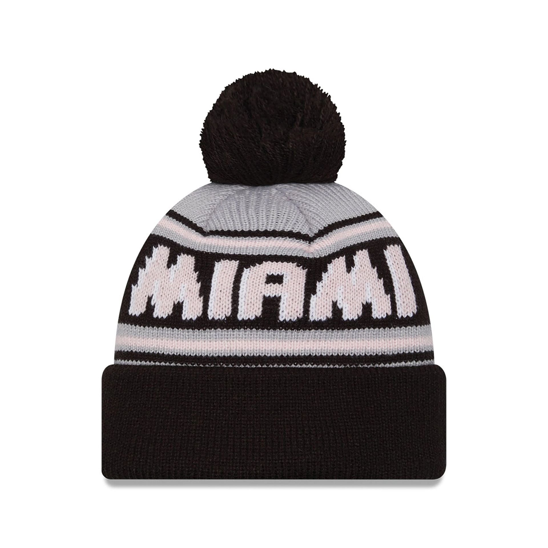 This is a Inter Miami CF Black Bobble Knit Beanie Hat 2