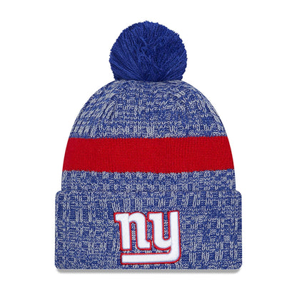 This is a New York Giants NFL Sideline 2023 Blue Bobble Knit Hat 2