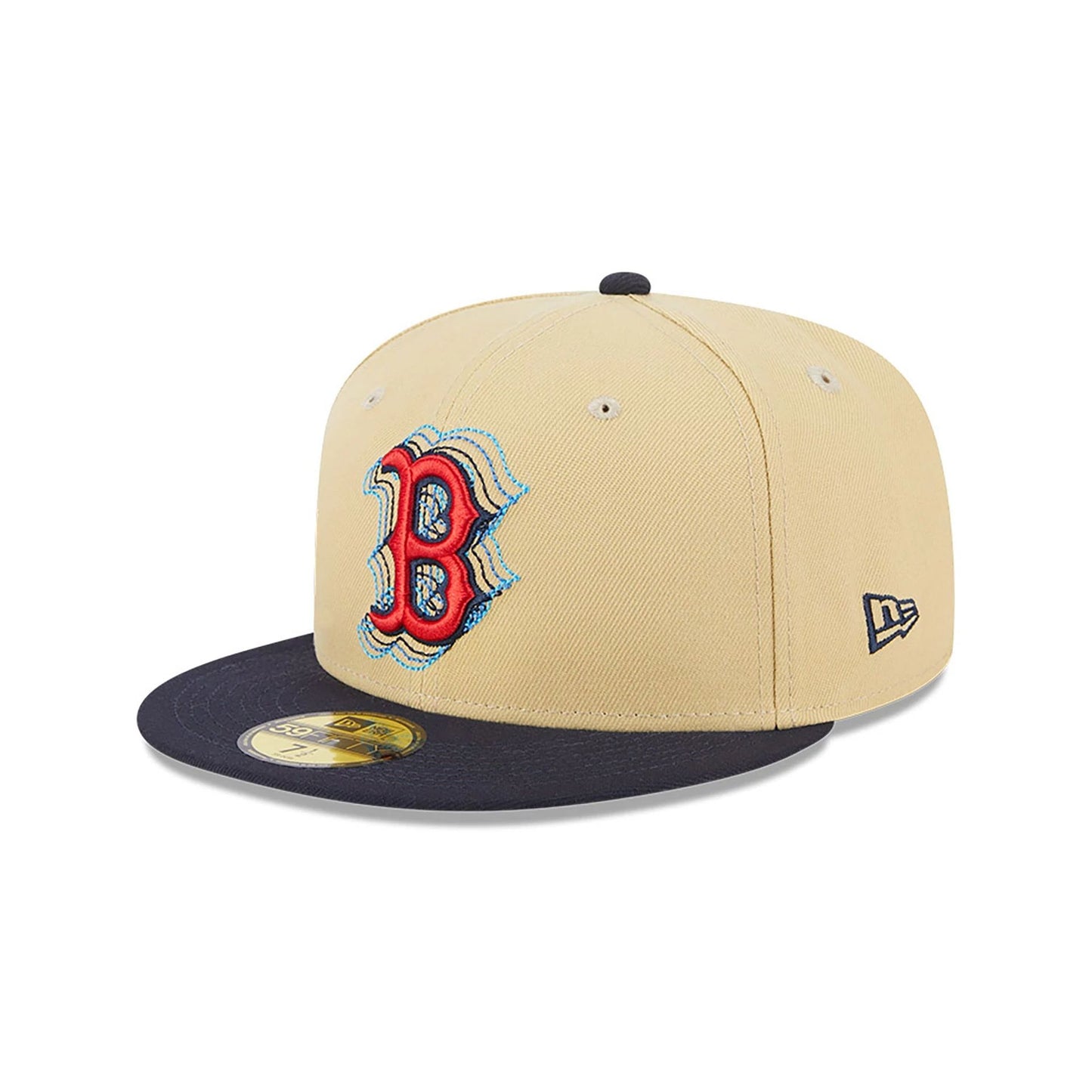 This is a Boston Red Sox Illusion Light Beige 59FIFTY Fitted cap 4