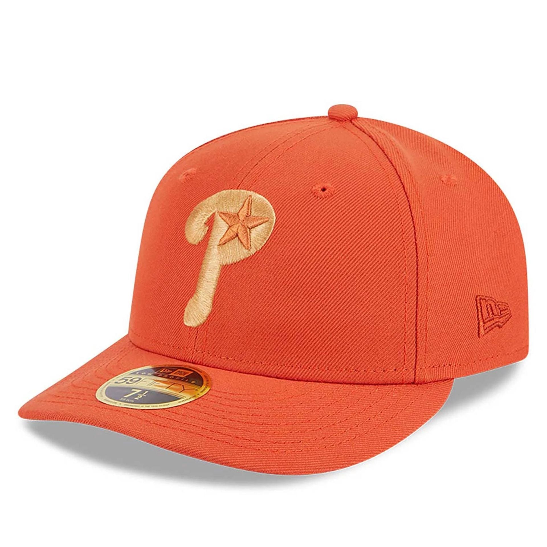 This is a Philadelphia Phillies Repreve Orange Low Profile 59FIFTY Fitted Cap 1