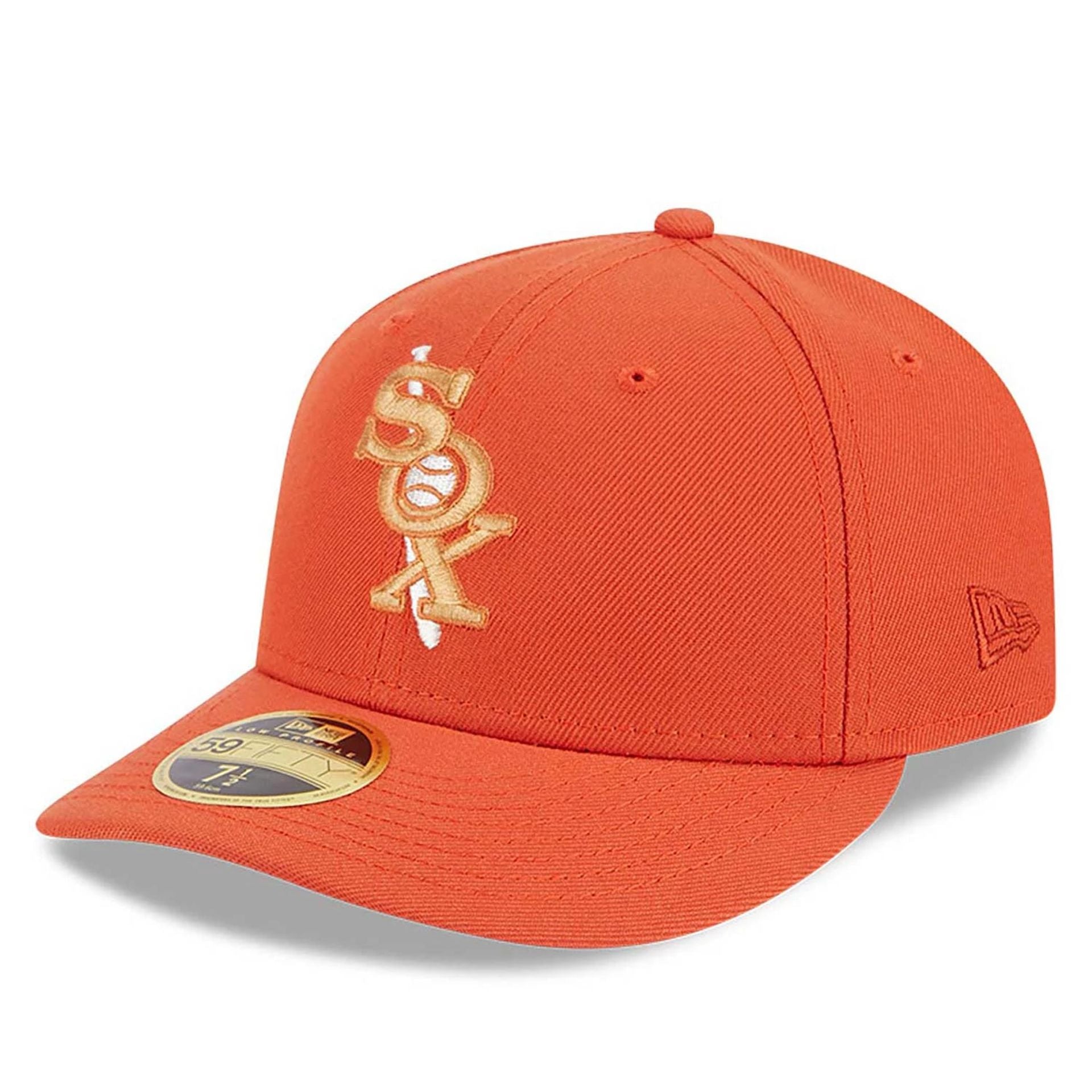 This is a Chicago White Sox Repreve Orange Low Profile 59FIFTY Fitted Cap 1